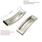Stainless Steel Sliders for Leather Bracelet Square Hole 10x3mm Curved