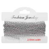 Stainless Steel Bracelet Chain Bulk Gold Necklace Extender 3.6mm DIY Jewelry