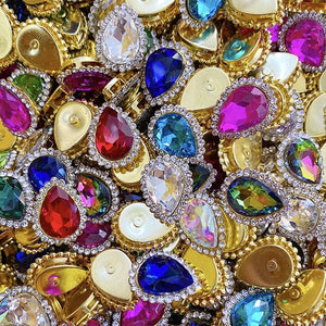 20pcs Crystal Glass Rhinestone Cabochons 14x18mm Sewing Beads DIY Jewelry Making