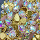 20pcs Crystal Glass Rhinestone Cabochons 14x18mm Sewing Beads DIY Jewelry Making