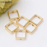 14K Plated Brass Beads Set Double Hole DIY Jewelry Making Supplies