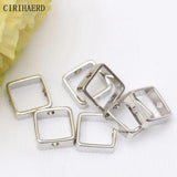 14K Plated Brass Beads Set Double Hole DIY Jewelry Making Supplies