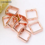14K Plated Brass Beads Set Double Hole DIY Jewelry Making Supplies