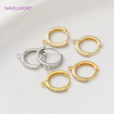 14K Plated Brass Zircon Earrings Hooks for Jewelry Making