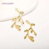14K Plated Tree Of Life Pendants - Brass Metal Branch Charms for Women