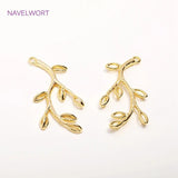 14K Plated Tree Of Life Pendants - Brass Metal Branch Charms for Women