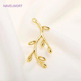 14K Plated Tree Of Life Pendants - Brass Metal Branch Charms for Women
