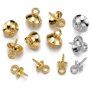 50pcs Stainless Steel Screw Eye Pins for Jewelry Making DIY