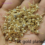 S925 Silver Stud Earring Fittings Zircon Post DIY Jewelry Accessory
