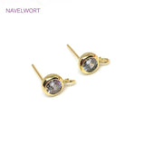 S925 Silver Stud Earring Fittings Zircon Post DIY Jewelry Accessory