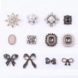 10Pcs Rhinestone Pearl Flowers Bowknot DIY Jewelry Making