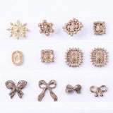 10Pcs Rhinestone Pearl Flowers Bowknot DIY Jewelry Making