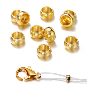 100pcs 1.5-4mm Stopper Spacer Beads Stainless Steel for Jewelry Making