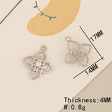 10Pcs Rhodium CZ Charms for DIY Jewelry Making