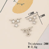 10Pcs Rhodium CZ Charms for DIY Jewelry Making