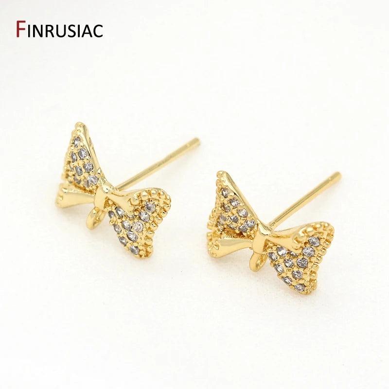 14K Plated Stud Earring Findings DIY Jewelry Accessories