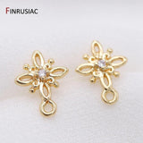 14K Plated Stud Earring Findings DIY Jewelry Accessories