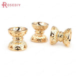 10PCS 7x7MM Champagne Plated Brass Beads Caps Diy Jewelry Accessories