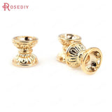 10PCS 7x7MM Champagne Plated Brass Beads Caps Diy Jewelry Accessories
