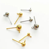 20PCS Stainless Steel Ball Ear Hooks for DIY Earrings