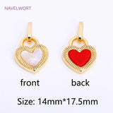 18K Plated Lock/Square Charms Brass CZ Heart Pendants DIY Necklace Making