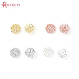 20PCS 8MM 24K Silver Rose Beads Caps DIY Jewelry Findings