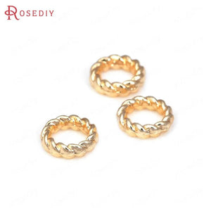 50PCS Brass Twisted Wire Rings Closed Rings Jewelry Making Supplies