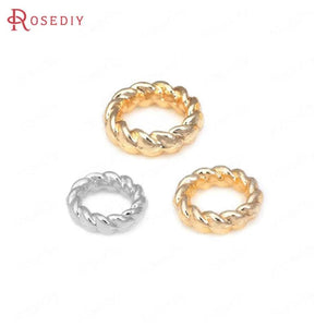 50PCS Brass Twisted Wire Rings Closed Rings Jewelry Making Supplies