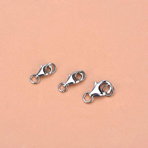 5PCS S925 Sterling Silver Lobster Clasp Spring Buckle DI