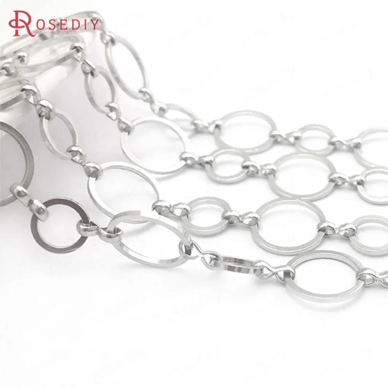 12MM+8MM Round Closed Rings Link Chains Brass Necklace Chains