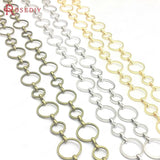 12MM+8MM Round Closed Rings Link Chains Brass Necklace Chains