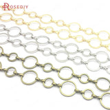 12MM+8MM Round Closed Rings Link Chains Brass Necklace Chains
