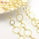 12MM+8MM Round Closed Rings Link Chains Brass Necklace Chains