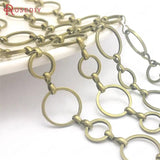 12MM+8MM Round Closed Rings Link Chains Brass Necklace Chains