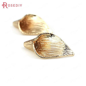 6PCS 24K Brass Flower Tassel Caps Diy Jewelry Findings