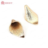 6PCS 24K Brass Flower Tassel Caps Diy Jewelry Findings