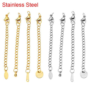 5pcs Stainless Steel Extender Tail Chain Lobster Clasps Hooks For Jewelry
