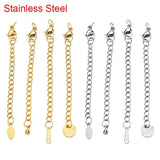 5pcs Stainless Steel Extender Tail Chain Lobster Clasps Hooks For Jewelry