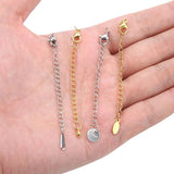 5pcs Stainless Steel Extender Tail Chain Lobster Clasps Hooks For Jewelry