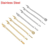 5pcs Stainless Steel Extender Tail Chain Lobster Clasps Hooks For Jewelry