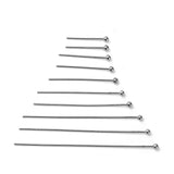 100Pcs 15-50mm Silver SS Ball Head Pins DIY Jewelry Making Findings Earrings
