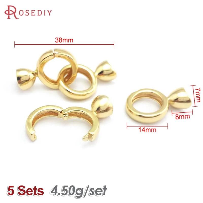 24K Brass Round Heart Bow Connect Clasps for Jewelry Making