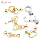 24K Brass Round Heart Bow Connect Clasps for Jewelry Making
