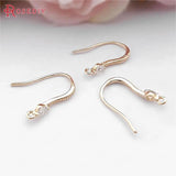 6PCS 17MM Champagne Plated Brass Earrings Hook with Zircon Jewelry DIY