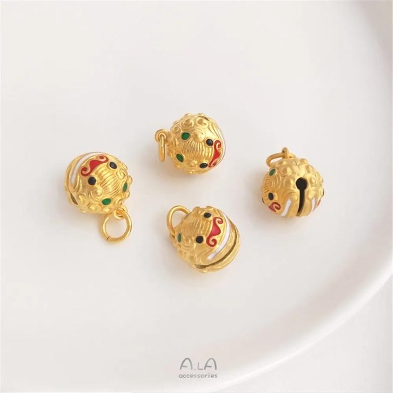 Vietnam Sand Swallowed Beast Bell Pendant Hand Rope Necklace DIY