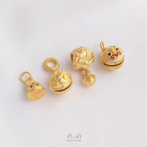 Vietnam Sand Swallowed Beast Bell Pendant Hand Rope Necklace DIY