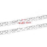 1 Meter Heart Chains DIY Bracelet Necklace Making Bulk Accessories