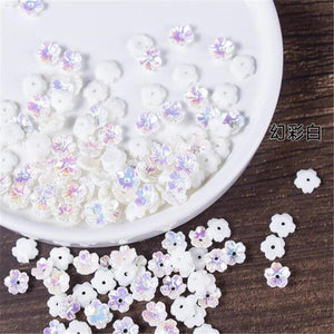 50pcs 8mm Resin Flower Spacer Beads for DIY Hair Clip Jewelry Making Accessories