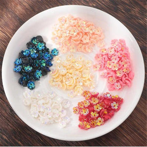 50pcs 8mm Resin Flower Spacer Beads for DIY Hair Clip Jewelry Making Accessories
