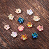 50pcs 8mm Resin Flower Spacer Beads for DIY Hair Clip Jewelry Making Accessories